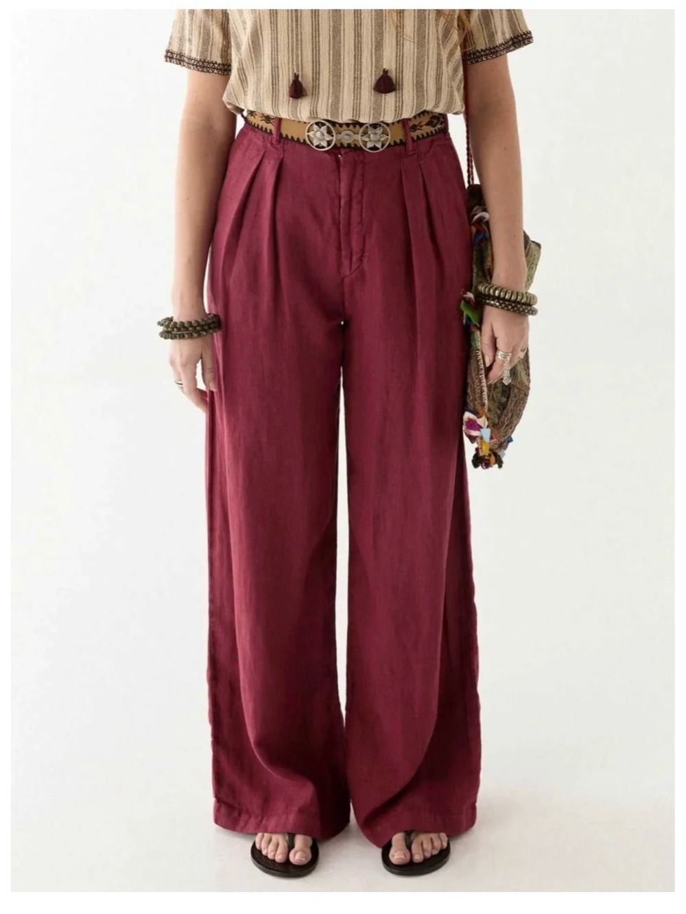 Maison hotel Marisa Wide Leg Linen-Blend Pants Berensen Savignon